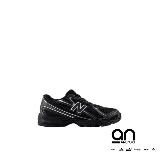 740 Bungee Lace Little Kid Wide 'Black Silver Metallic' KIDS'