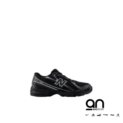 740 Bungee Lace Little Kid Wide 'Black Silver Metallic' KIDS'