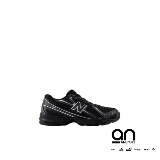 740 Bungee Lace Little Kid Wide 'Black Silver Metallic' KIDS'